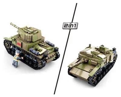 Produktbild von Sluban Bauset Italienischer Panzer 2in1 - WWII Armee - 463 Teile
