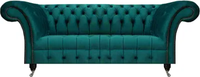 Produktbild von Design Möbel Grün Sofa Couch Dreisitze Einrichtung Chesterfield Polstersofa