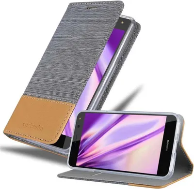 Produktbild von Cadorabo Hülle für Huawei Y5 2017 / Y6 2017 Schutzhülle in Grau Handy Hülle Etui Book Case Cover