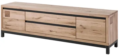 Immagine prodotto di MASSIVMOEBEL24 | mobile TV in legno di Quercia Selvatica 190x40x56 bianco oliato VILLANDERS #253