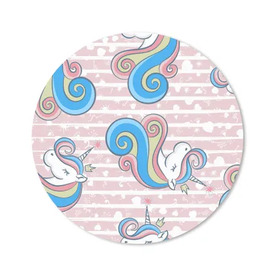 Produktbild von MuchoWow® Mauspad Mousepad Einhorn - Muster - Rosa 40x40 cm - Mousepads - Maus Mat - Pad - Mausunterlage - Schreibtisch Accessoires