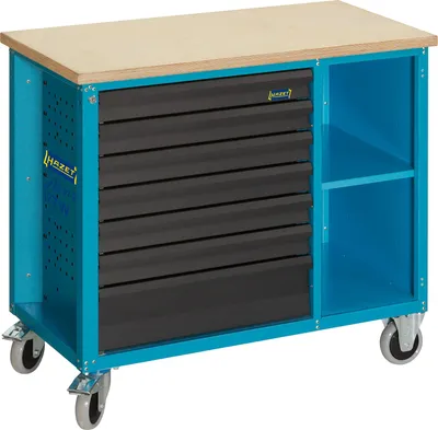 Produktbild von Fahrbare Werkbank  177W-7 - Schubladen flach: 6 x 80 x 527 x 348 mm - Schubladen 177W-7