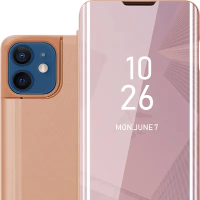 Image de Cadorabo Housse pour Apple iPhone 12 / 12 PRO en rose Cover Backcover Housse Book Case Booklet