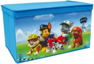 Zdjęcie produktu dla Skrzynia na Zabawki Psi Patrol, Intwoveny i Kartonowy, 56,5 x 36 x 31 cm, Dla Chłopców i Dziewcząt, Od 3 Lat