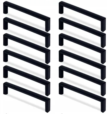 Produktbild von 12x Schwarzer Möbelgriff für Küchenschränke 128mm