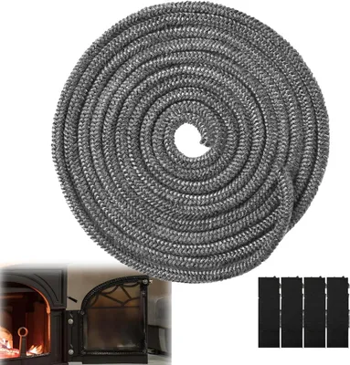 Produktbild von Dichtungsband Kamin-Dichtungsschnur, feuerfeste Glasfaserschnur, Kamin, Dichtungsband, Ofenrohrdichtung, Ofen-Dichtungsschnur für Kamintür, Smoker, Of