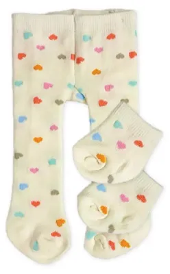 Obrázok produktu pre Pančuchy pre bábiky s ponožkami ''Srdcové konfety'', veľkosť 28-35 cm