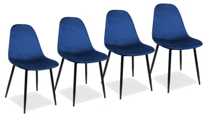 Produktbild von INLEA Esszimmerstühle, 4er-Set POPPY – blau