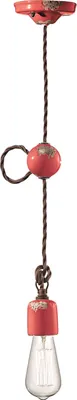 Produktbild von Hängeleuchte Keramik E27 H: max. 120 cm Rot Shabby Antik Vintage Keramikleuchte