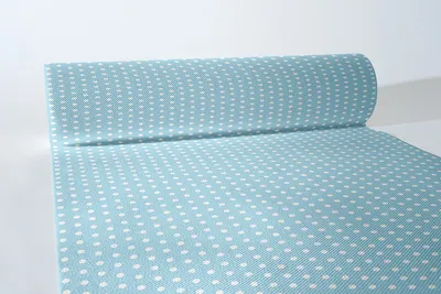 Produktbild von Sovie HORECA Tischläufer Iris in Hellblau aus Linclass® Airlaid 40 cm x 24 m, 1 Stück - Ornamente Punkte