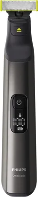 Obrázek produktu pro Philips OneBlade Pro QP6550/15 tvář a tělo, Vestavěný displej, Omyvatelný, Baterie, Šedá