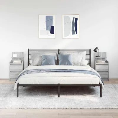 Obrázok produktu pre vidaXL Nočné stolíky s 2 zásuvkami 2 ks. Sivá Sonoma 38x34x80 cm
