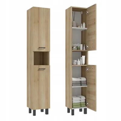 Zdjęcie produktu dla Słupek Szafka Regał Łazienkowy Buk 170 Laminowany Kolor Buk