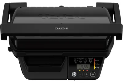 Produktbild von Tefal OptiGrill GC7P08, Schwarz, Edelstahl, Rechteckig, Tasten, 600 cm², 300 x 200 mm