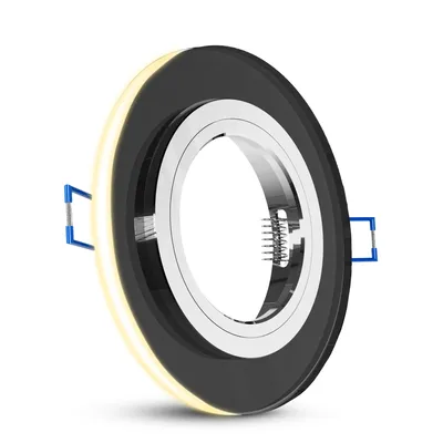 SSC-LUXon Dimmbarer Einbau-Spot Aus Glas & Alu, Schwarz, 4W LED, Warmweiß – Einbautiefe Nur 15 Mm