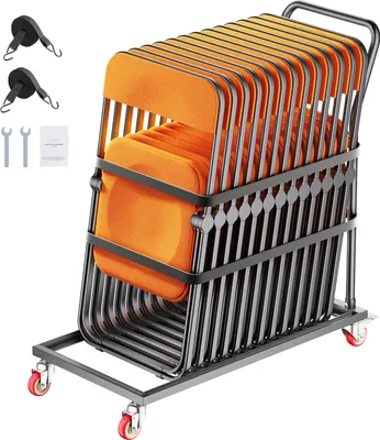 Produktbild von SucceBuy 300 LBS Klappstuhl-Regalwagen für 25 Stühle, L-förmige vertikale Lagerung