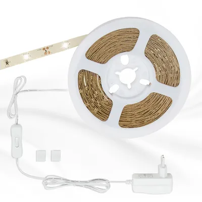 Obrázok produktu pre Briloner Leuchten - LED pásik 5 m, LED pásik samolepiaci, pásik vrátane vypínača, 16 W, biely, IP20, teplý, biely