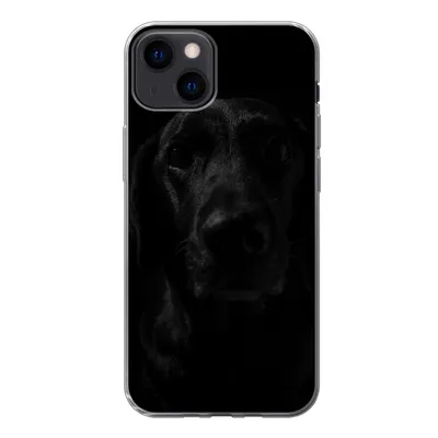 Produktbild von MuchoWow® Handyhülle Schutzhülle Hülle für iPhone 13 Hund - Haustier - Schwarz Silikon Softcase Handy Hülle - Karteninhaber