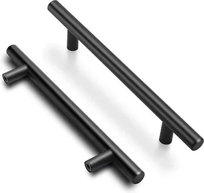 Produktbild von Famanu Möbelgriffe 128 mm schwarz - 15 Stück Küchenschrank Türgriffe LS201BK128-T