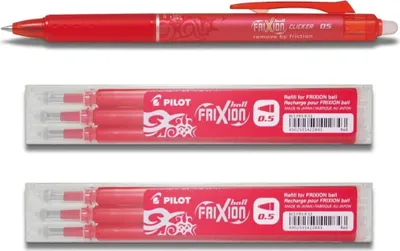 Produktbild von 1 Pilot Frixion Clicker 0.5 rot + 6 Ersatzminen 0.5 rot