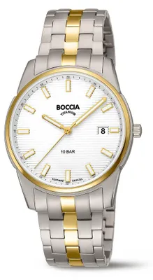 Productafbeelding van Boccia 3686-02 Herenhorloge, quartz, titanium, met saffierglas, bicolor