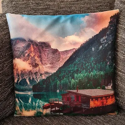 Produktbild von Kissenbezug Haus am Gebirgssee - 45cm x 45cm
