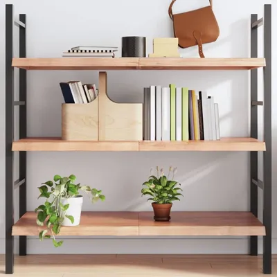 Obrázek produktu pro Maison Exclusive – Nástěnná police, tmavě hnědá, 120x60x(2-4) cm, masivní dřevo, dub, ošetřená