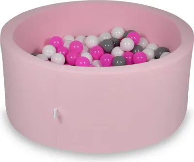 Zdjęcie produktu dla Suchy basen 90x40cm pudrowy róż z piłeczkami 300szt: białe, szare, różowe