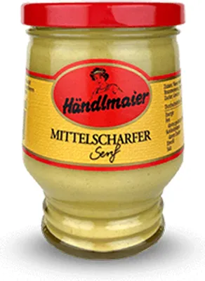 Produktbild von Händlmaier mittelscharfer Senf Qualität im Glas Vegan Inhalt 250ml