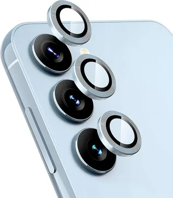 Immagine prodotto di Per Samsung Galaxy S25 FE 5G Anello di protezione in alluminio + H9 Vetro duro temperato Azzurro