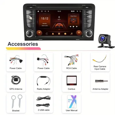 Image de Autoradio 7 pouces - Système audio pour voiture - Lecteur multimédia - Autoradio Android - Unité centrale pour voiture