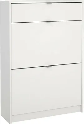 Produktbild von Schuhschrank Theophile, Schuhregal, Mehrzweck-Eingangsgarderobe, Möbel für Schuhe, 70x24 h101 cm, Weiß