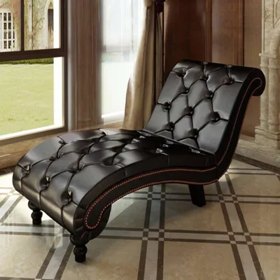 Produktbild von The Living Store Chaiselongue Braun Kunstleder