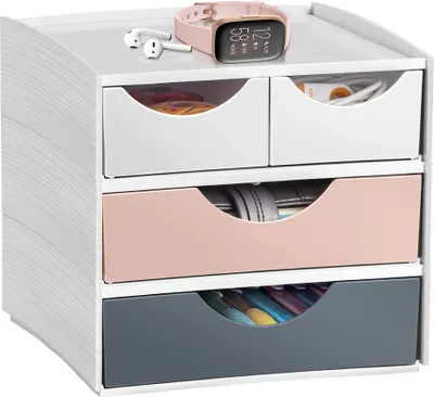 Produktbild von CEP Mini-Schubladenbox MyCube mineral 4 Schübe puderrosa