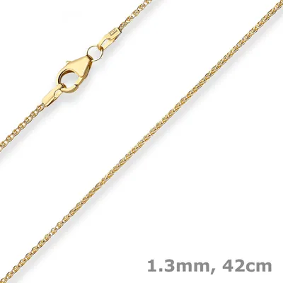 1-3mm-Zopfkette-aus-333-Gelbgold-42cm