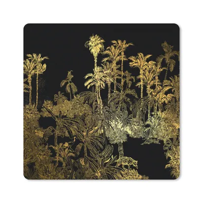 Produktbild von MuchoWow® Mauspad Mousepad Dschungel - Gold - Bäume 20x20 cm - Mousepads - Maus Mat - Pad - Mausunterlage - Desk Mat - Bureauartikeln