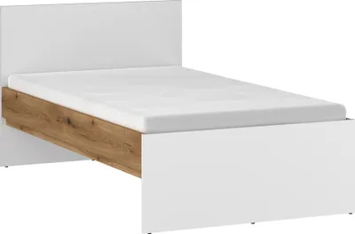 Produktbild von Bett 90x200 cm weiß mit Eiche RISBY-129
