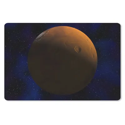 Produktbild von MuchoWow® Schreibtischunterlage Mars vor einem dunklen Hintergrund 60x40 cm - XXL Mauspad - Großes Mauspad