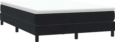Image de vidaXL Lit boxspring sans matelas noir 140x210 cm velours