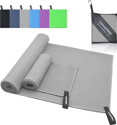 Produktbild von Leeyunbee Mikrofaser Handtuch 2er Set - Schnelltrocknendes Sporthandtuch