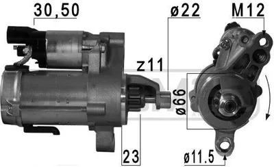 Produktbild von ERA 220666A Starter Anlasser 1,1kW für AUDI A4 Avant (8K5, B8) 12V