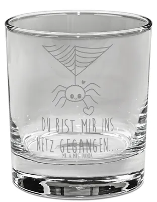 Produktbild von Mr. & Mrs. Panda Tumbler Spinne Agathe Liebe - Transparent - Geschenk, Scotch Glas, Whiskyglas, Liebesgeschenk, Liebesbeweis, Whisky, Verliebt, Whiskey