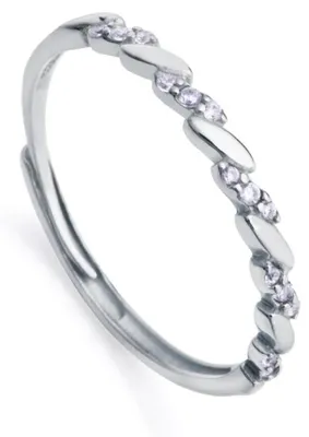 Produktbild von Viceroy Minimalistischer silberner Ring mit Zirkonen Clasica 13157A013 53 mm
