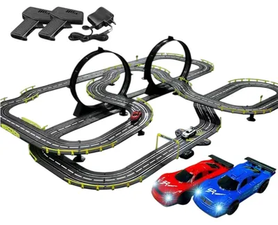 Produktbild von Slotcar Rennbahn Sets,Slotcars, Rennbahnen und Zubehoer Elektrische Renn Bahn, Elektrische Carrerabahn fuer Maedchen  Jungen im Alter von 3-12 Jahren,1270cm