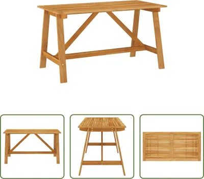 Image de The Living Store Table de jardin à manger 140x70x73,5 cm Acacia massif