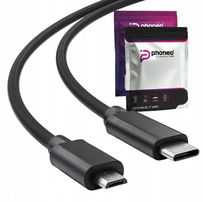 Obrázek produktu pro Phoneo Kabel USB-C na microUSB 2m Rychlý Přenos Dat