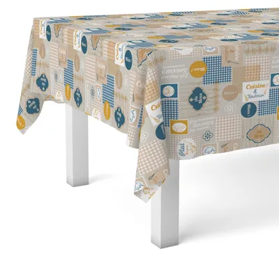 Tischdecke 250x140 cm, blau, abwischbar, PVC
