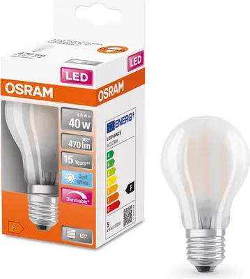 Image de LEDVANCE 4058075434660 LED bulb Cool white 4000 K 4.8 W E27 F