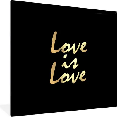 Produktbild von MuchoWow® Gerahmtes Poster Zitat - Liebe - Gold 40x40 cm - Poster mit Schwarzem Bilderrahmen Wandposter Rahmen Foto Bilder - Mit Rahmen - Wanddekoration Schlafzimmer