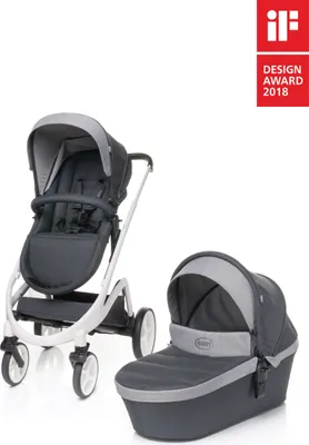 Produktbild von 4Baby | Kinderwagen - Kombikinderwagen 2in1 - Dunkelgrau - Aluminiumrahmen - gefederte Räder - wendbarer Sitz, Einhand-Faltmechanismus, UPF 50+, Cosmo